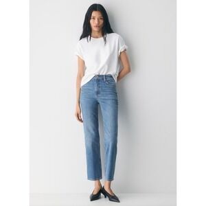Denim Forum | Arlo High Rise Straight Jeans 28L Smells Like Bleu Spirit | Sz 25